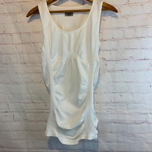Athleta ruched white athletic workout tank top Med